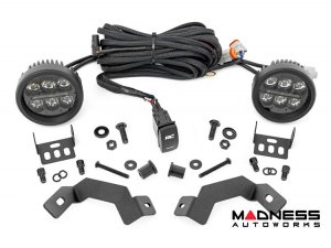 Toyota Land Cruiser Lighting Upgrade - LED Ditch Light Kit - Rough Country 3.5" Round Series Amber DRL